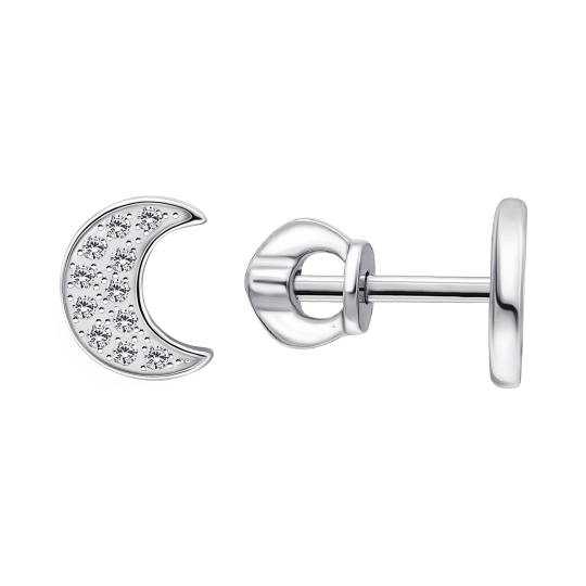 Серьги из серебра с гранатами и фианитами