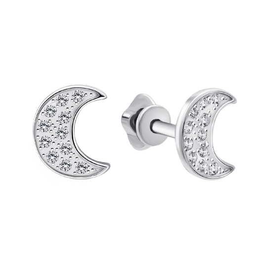 Серьги из серебра с гранатами и фианитами