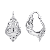 Серьги из серебра с фианитами