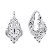 Серьги из серебра с фианитами