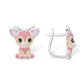 Серьги из серебра с эмалью и фианитами