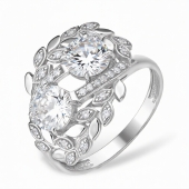 Кольцо из серебра с фианитами