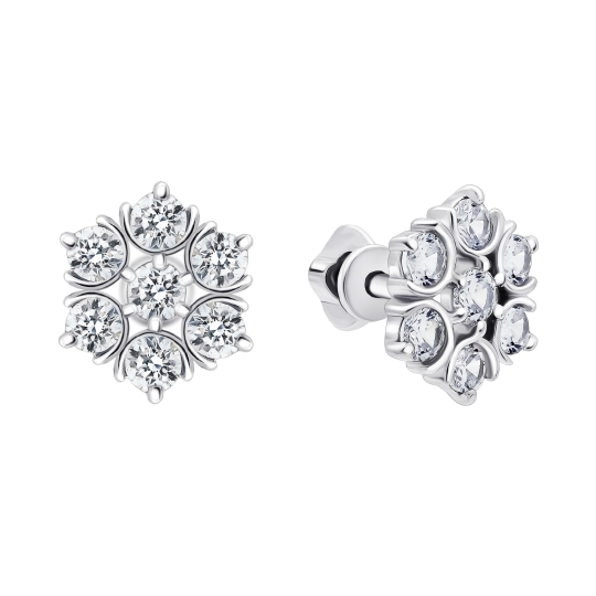 Серьги из серебра с фианитами 