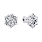 Серьги из серебра с фианитами