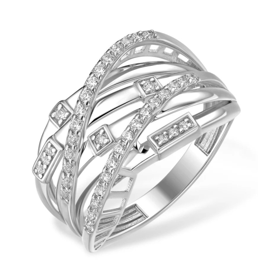 Кольцо из серебра с опалитом и фианитами