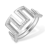 Набор из двух колец из серебра с фианитами