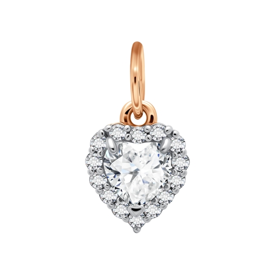 Серьги из серебра с позолотой и фианитами