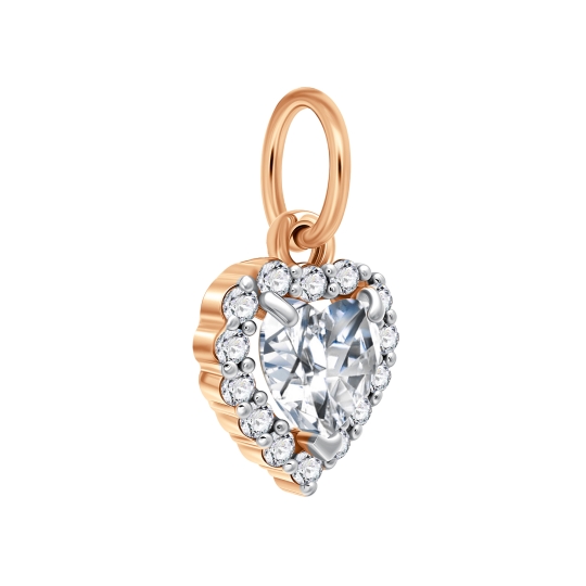 Серьги из серебра с позолотой и фианитами