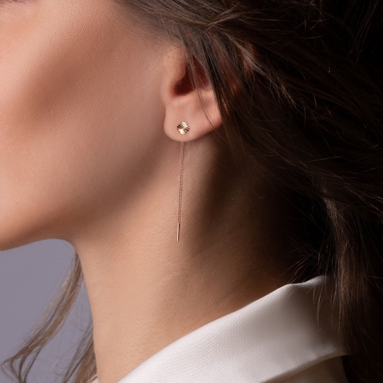 Серьги из золота с бриллиантами и сапфирами