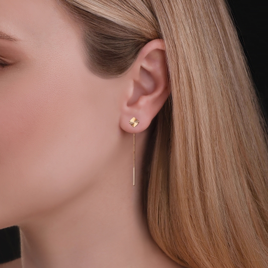 Серьги из золота с гранатами