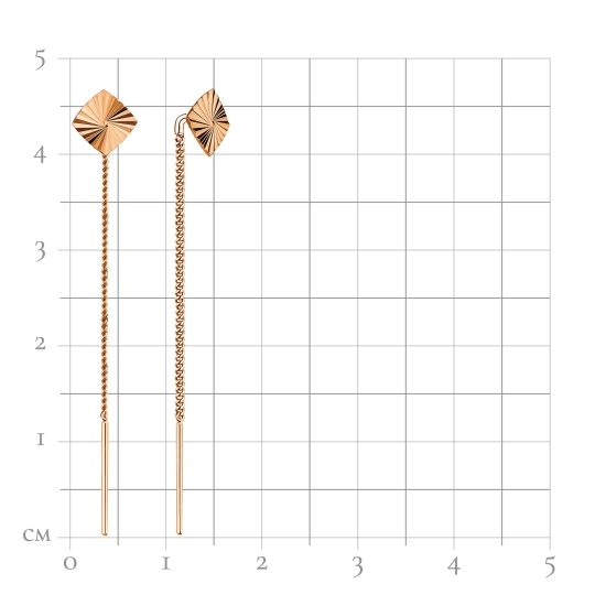 Серьги из золота с гранатами