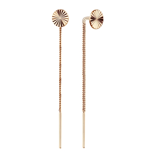 Серьги из золота с фианитами