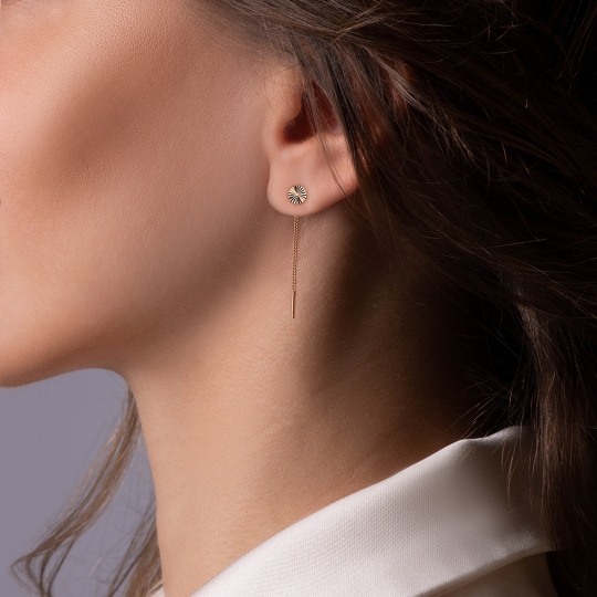 Серьги из золота с фианитами