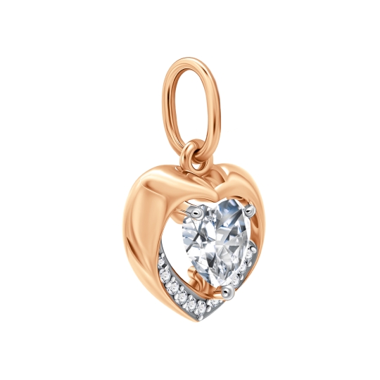 Серьги из серебра с позолотой и фианитами