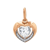 Подвеска из серебра с позолотой и фианитами