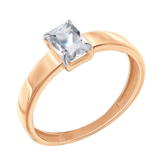 Кольцо из серебра с фианитами