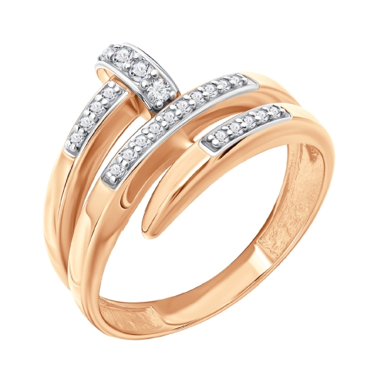 Кольцо из серебра с фианитами