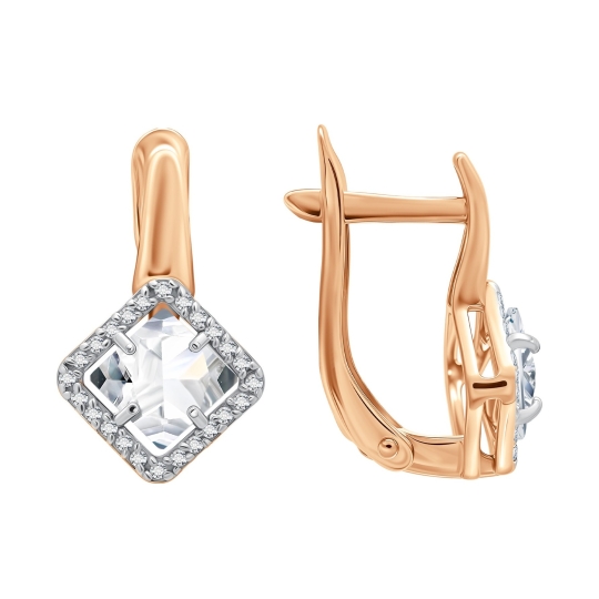 Подвеска из серебра с позолотой и фианитами