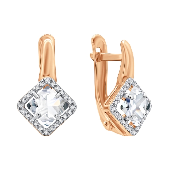 Подвеска из серебра с позолотой и фианитами