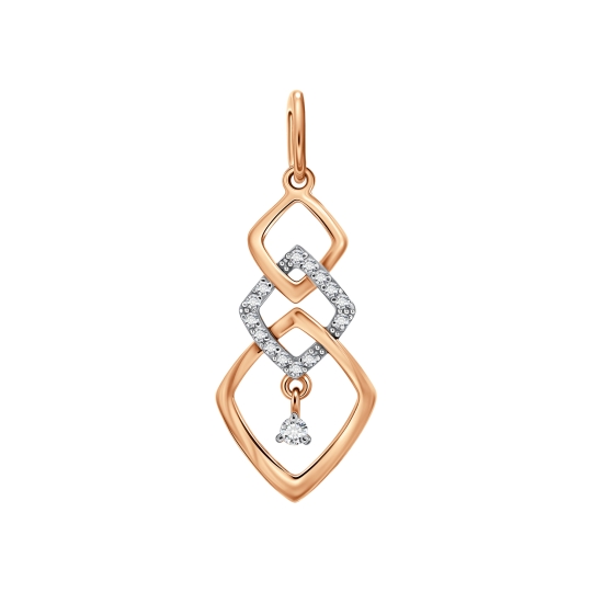 Подвеска из серебра с позолотой "Самолет"