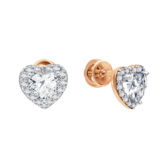 Серьги из серебра с агатами и фианитами