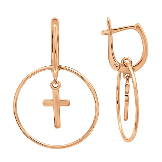 Серьги из серебра с золотыми вставками и бриллиантами