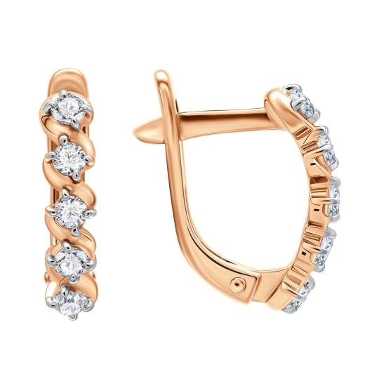 Серьги из серебра с фианитами