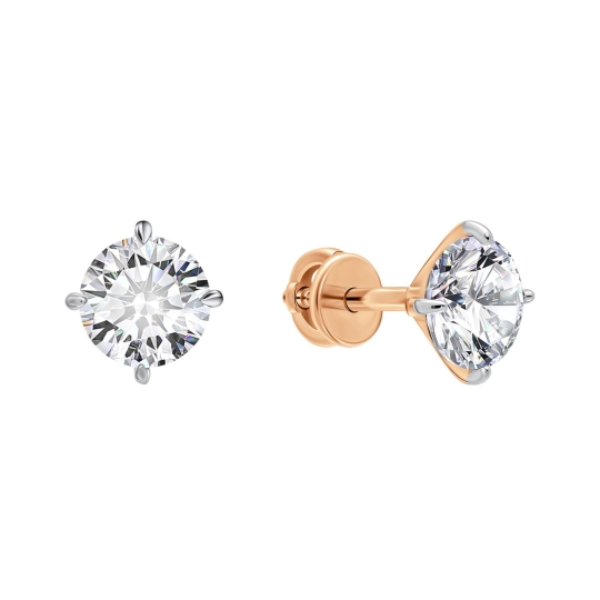 Серьги из серебра с фианитами