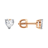 Серьги из серебра с позолотой и фианитами