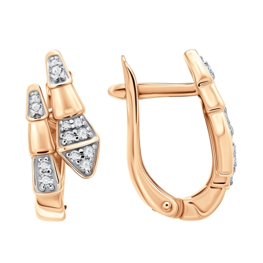 Серьги из серебра с голубыми ювелирными кристаллами и фианитами