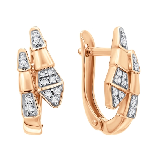 Серьги из серебра с голубыми ювелирными кристаллами и фианитами