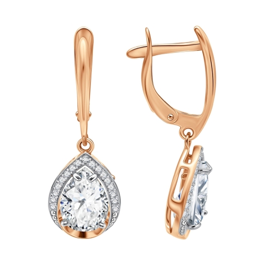 Серьги из серебра с фианитами