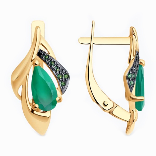 Серьги из золота с фианитами