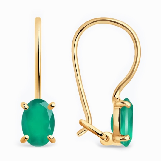 Серьги из золота с корундами