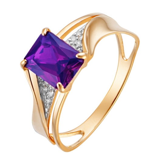 Кольцо из комбинированного золота c фианитами