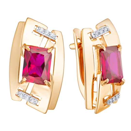 Серьги-пусеты из золота с танзанитами