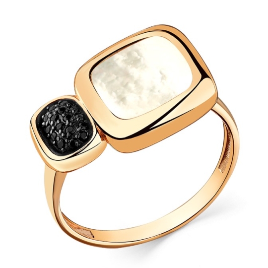 Кольцо из золота с бриллиантами и сапфиром