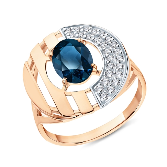 Кольцо из золота с фианитами