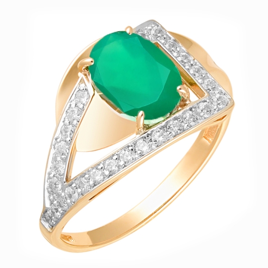 Кольцо из золота с фианитами 