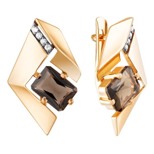 Серьги из белого золота с бриллиантами