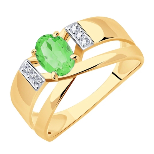 Кольцо из золота с фианитами