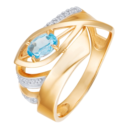 Кольцо из золота с фианитами 