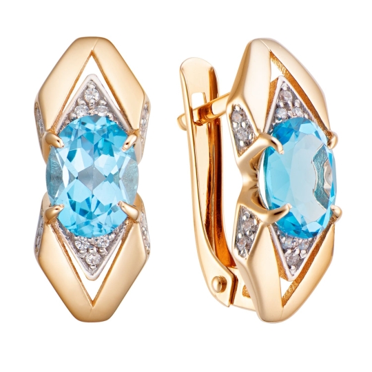 Серьги из комбинированного золота