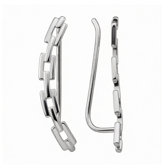 Серьги из серебра с топазами и фианитами