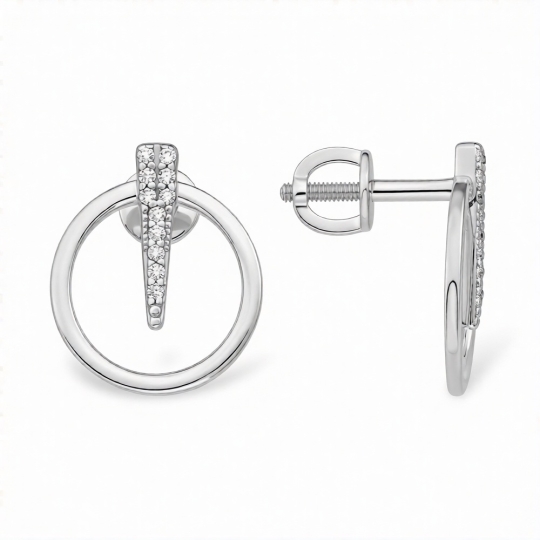 Серьги из серебра с ювелирными кристаллами