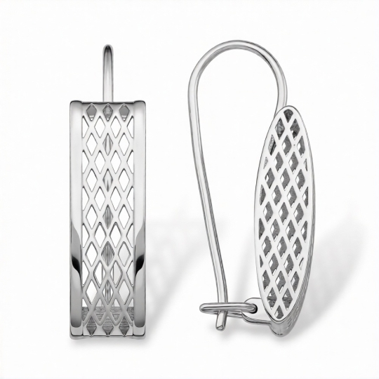 Серьги из серебра с черными фианитами "Звезды"