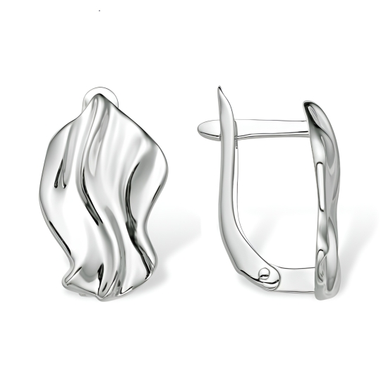 Серьги из серебра с фианитами