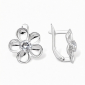 Серьги из серебра с фианитами