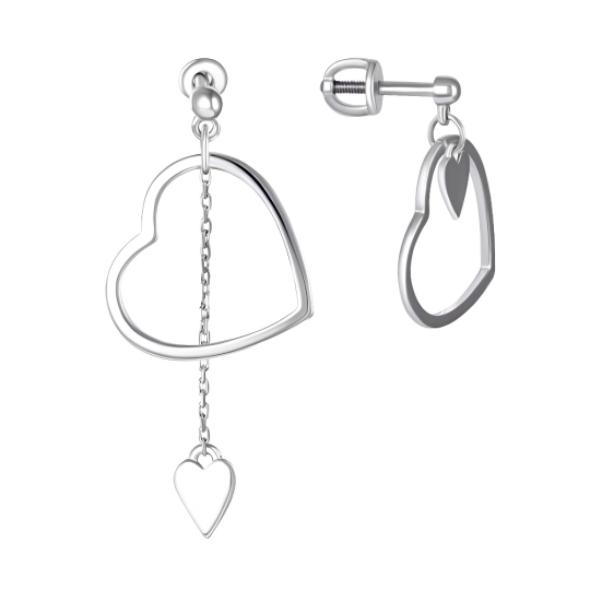 Серьги из серебра с золотыми вставками и бриллиантами