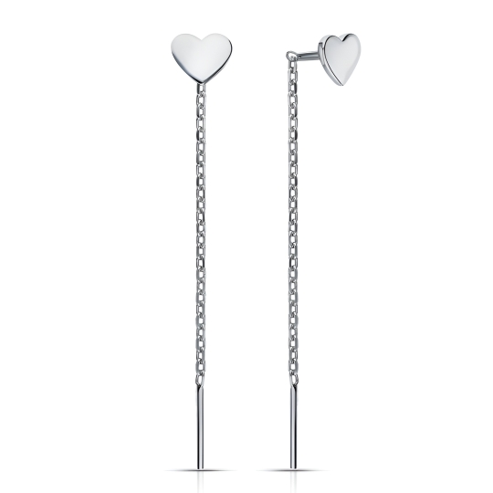 Серьги из серебра с кварцами и фианитами